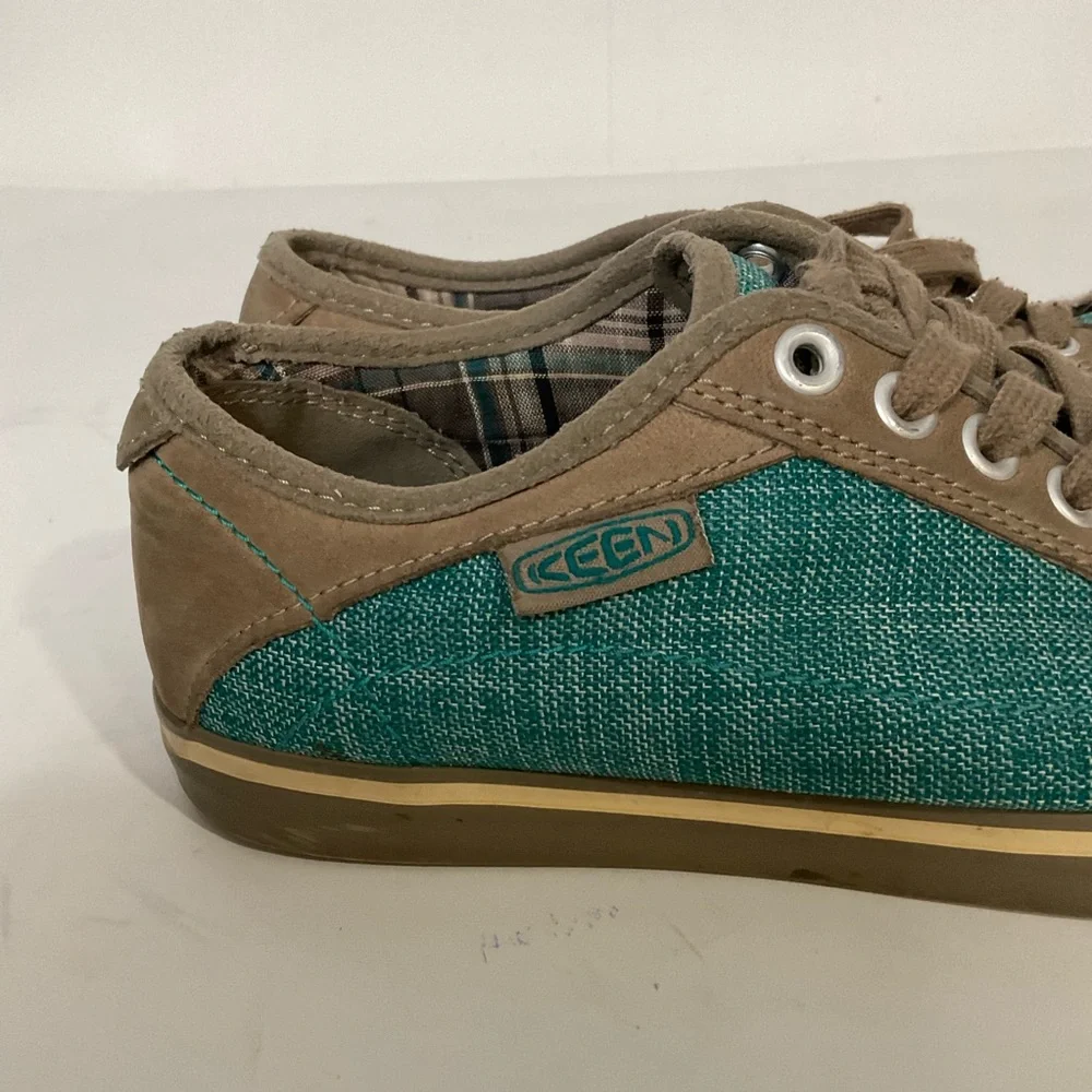 KEEN Arcata Teal & Brown Canvas Lace-Up Sneakers